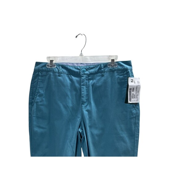 LL Bean Pants Women's Size 10 Cyan Blue Favorite Fit Tapered Leg Chino - Picture 3 of 7
